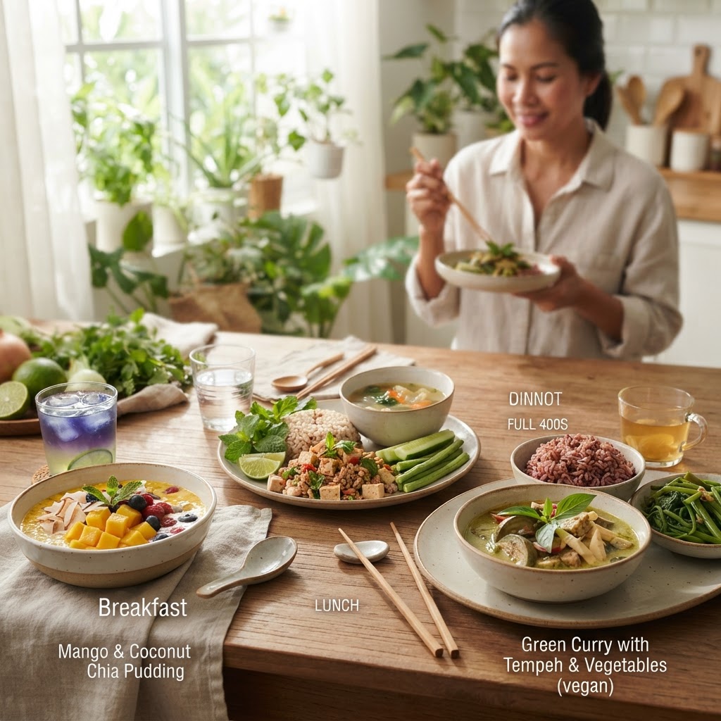 ตัวอย่างการจัดมื้อ plant-based ในแต่ละช่วงเวลา