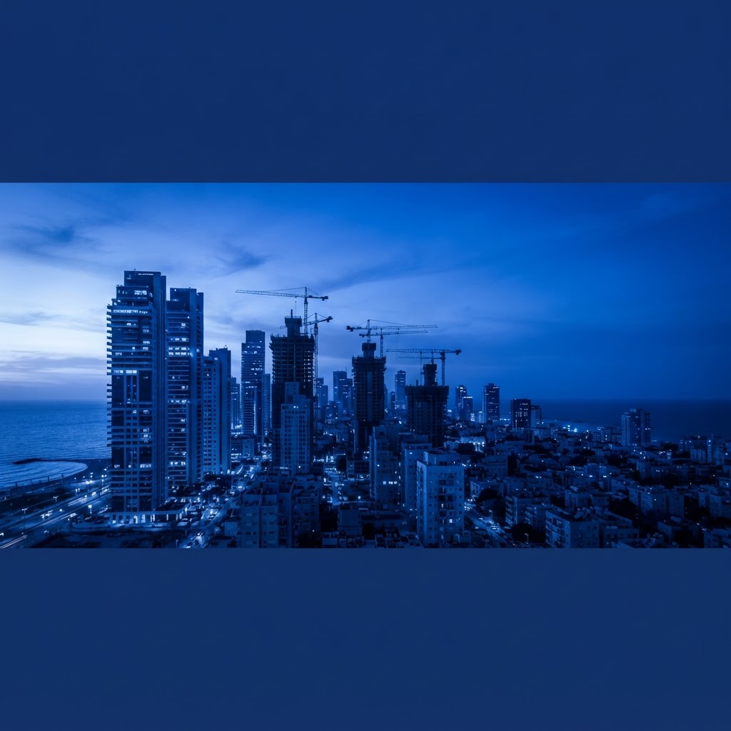 קו רקיע עירוני בישראל עם מנופי בנייה