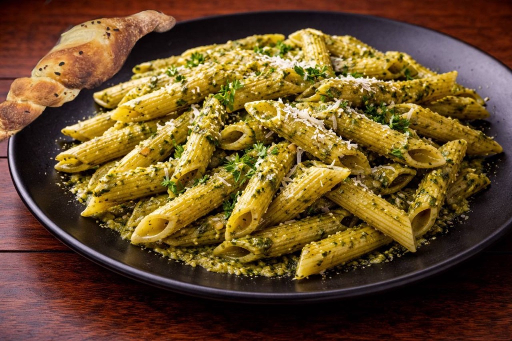 Penne with Pesto Sauce