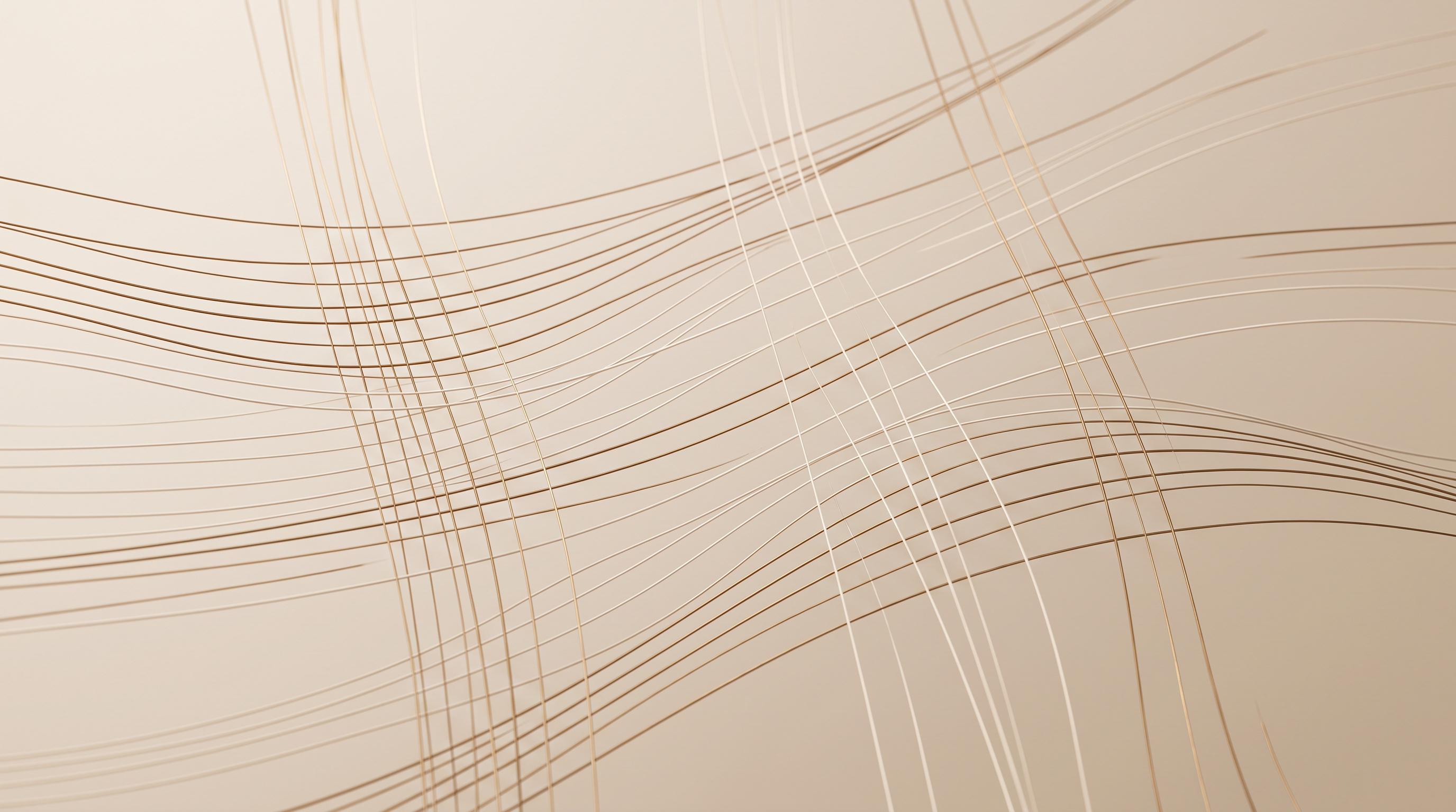 Abstract bronze flowing-lines composition over a warm canvas