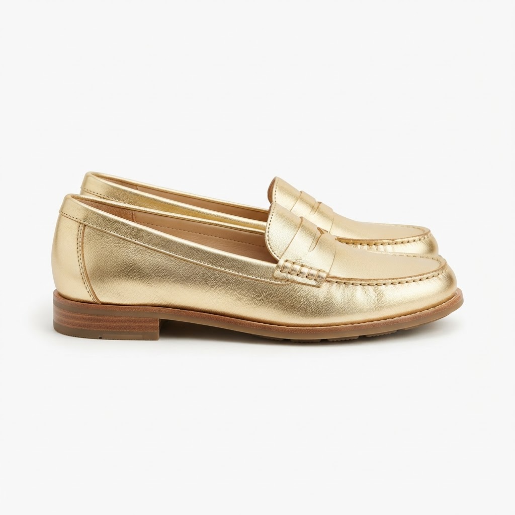 Mocassins Femme Dorés