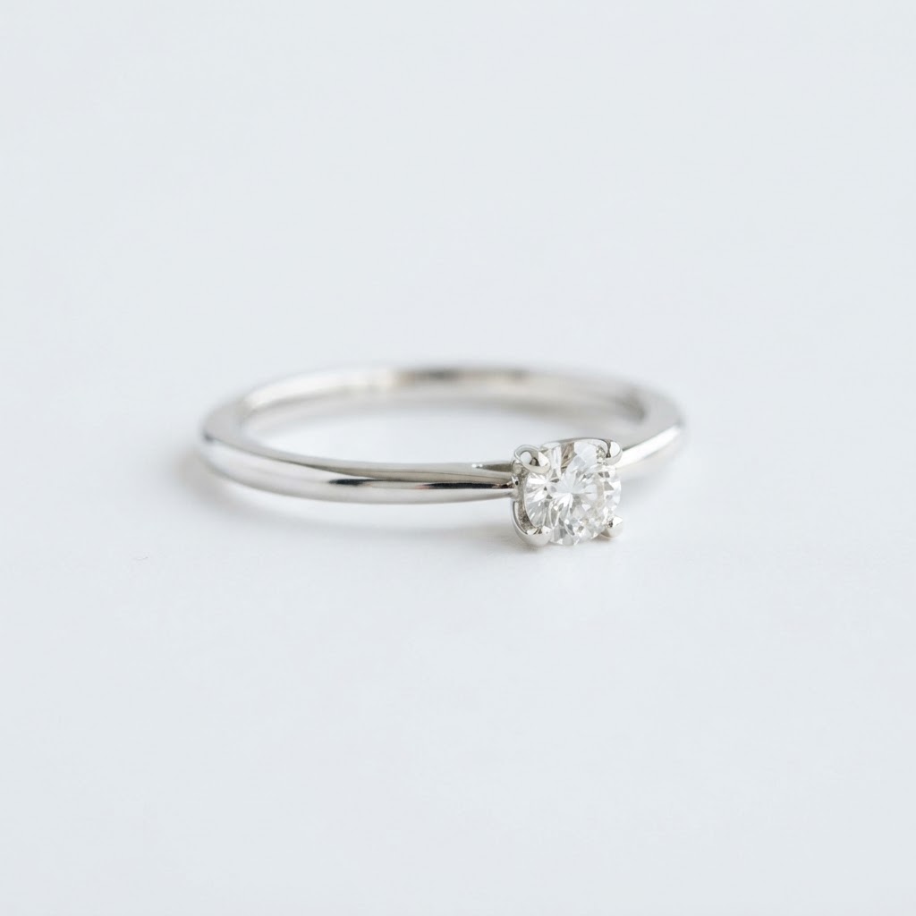 Bague Solitaire Or Blanc