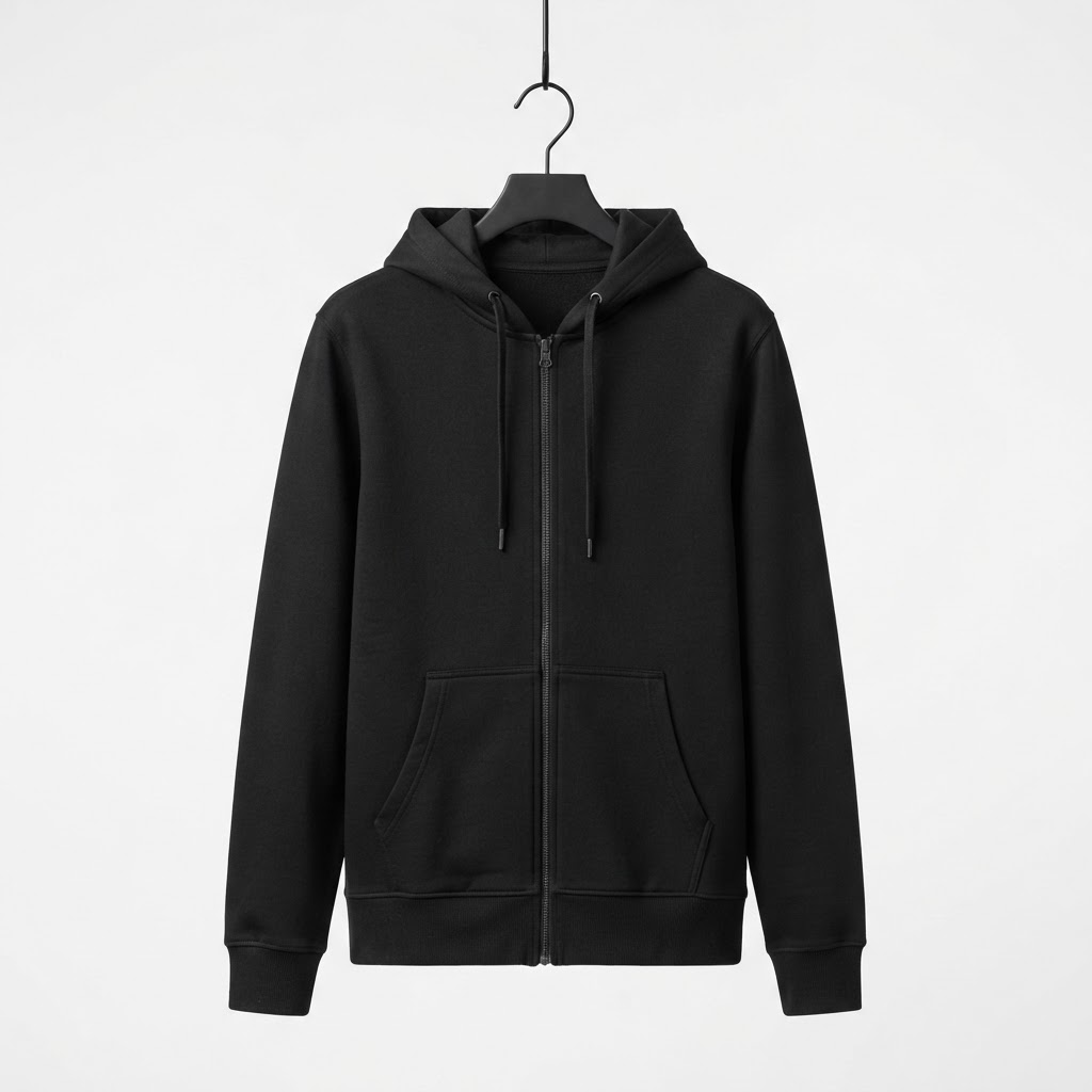 Sweat Zippé Noir Homme