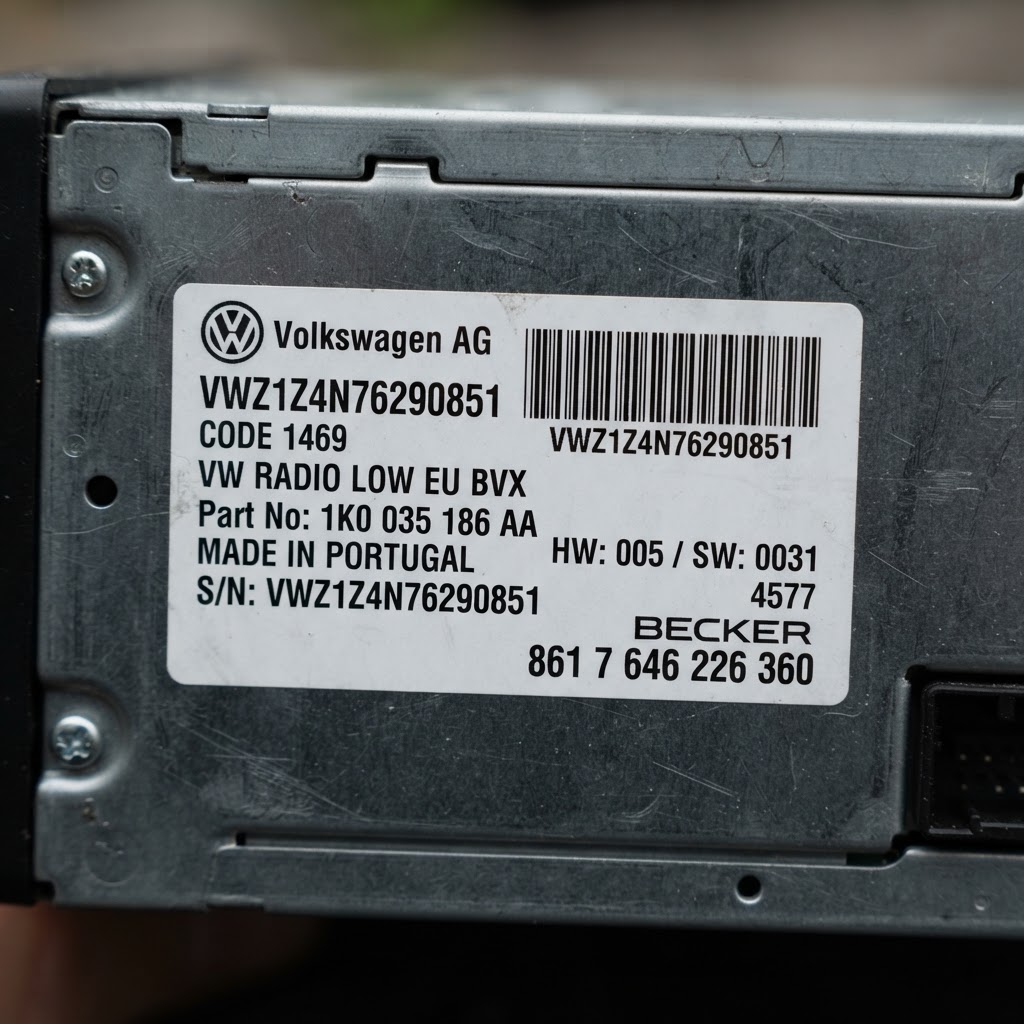 SEAT radio – Find your serial number on the label