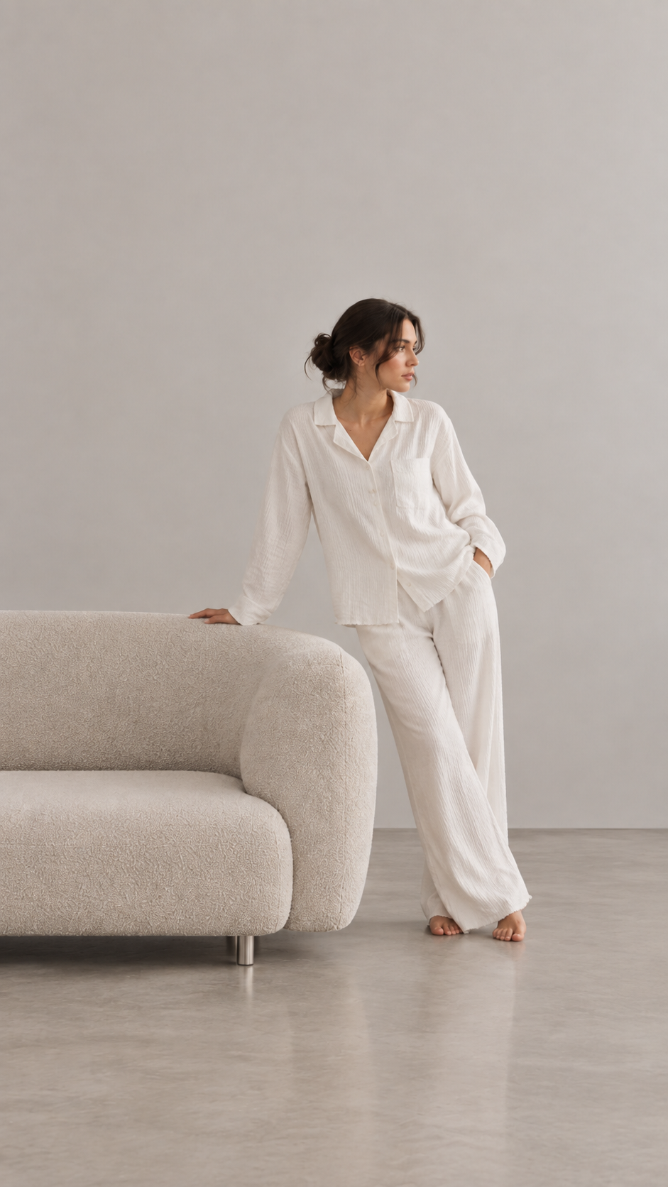Cream Loungewear Suit