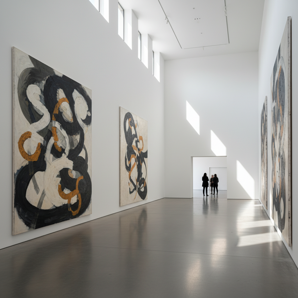 Contemporary art exhibition in a gallery space