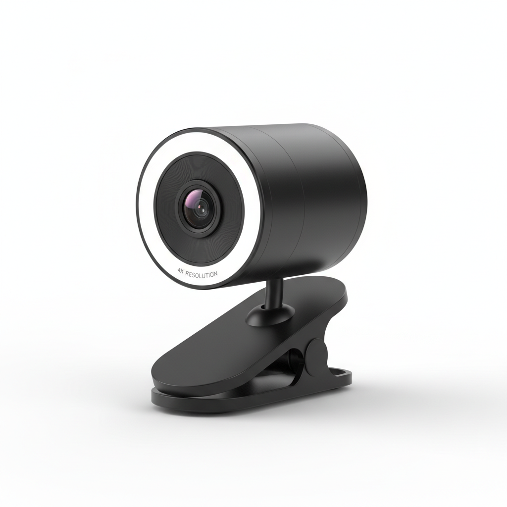 4K HD Webcam with Ring Light