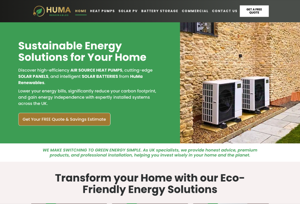 HuMa Renewables — Renewable energy content that builds quote-ready trust