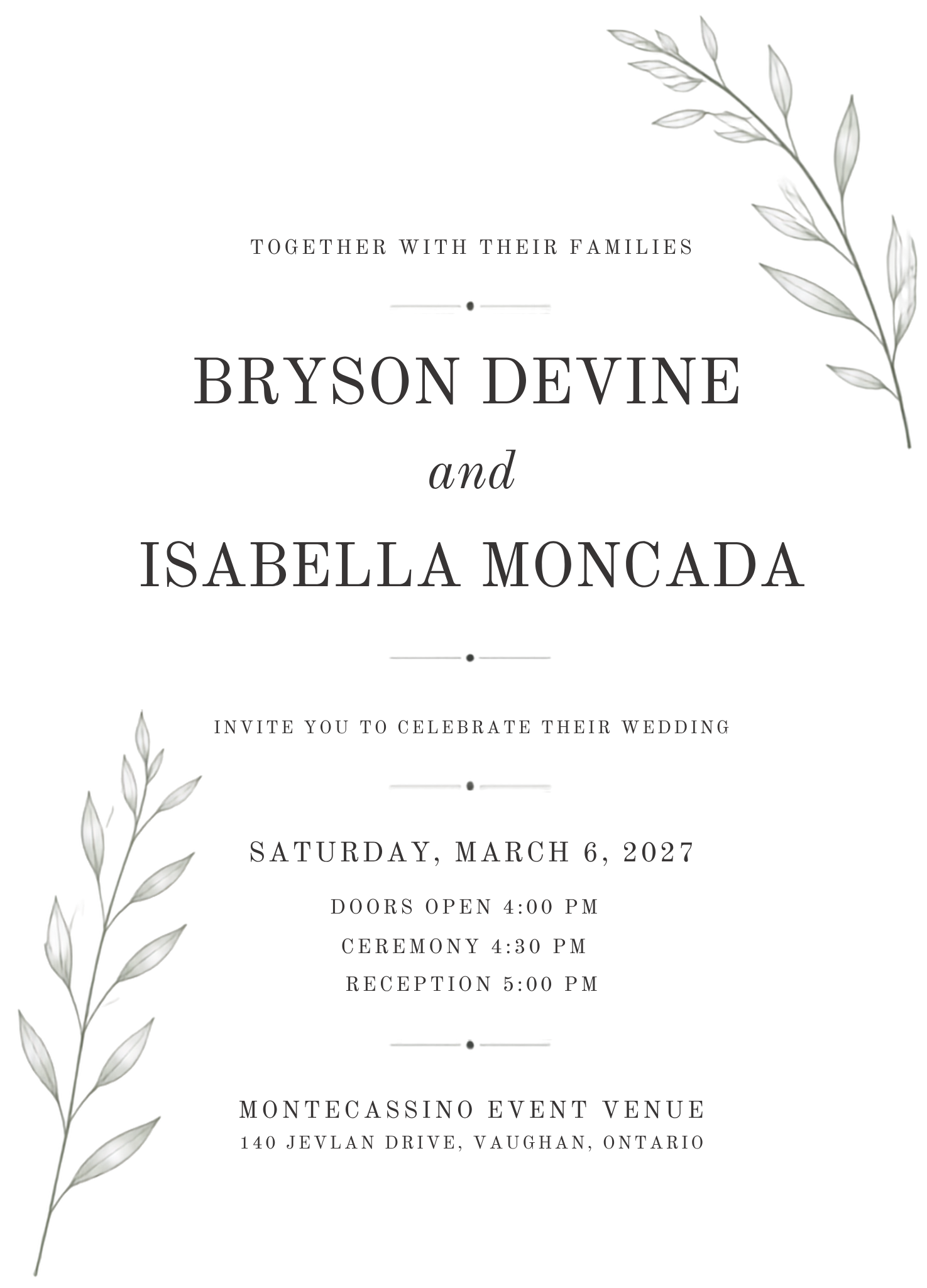 Wedding Invitation — Bryson & Isabella