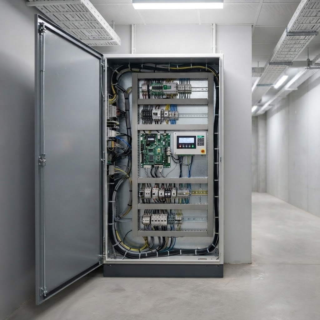 Clean modern elevator controller cabinet