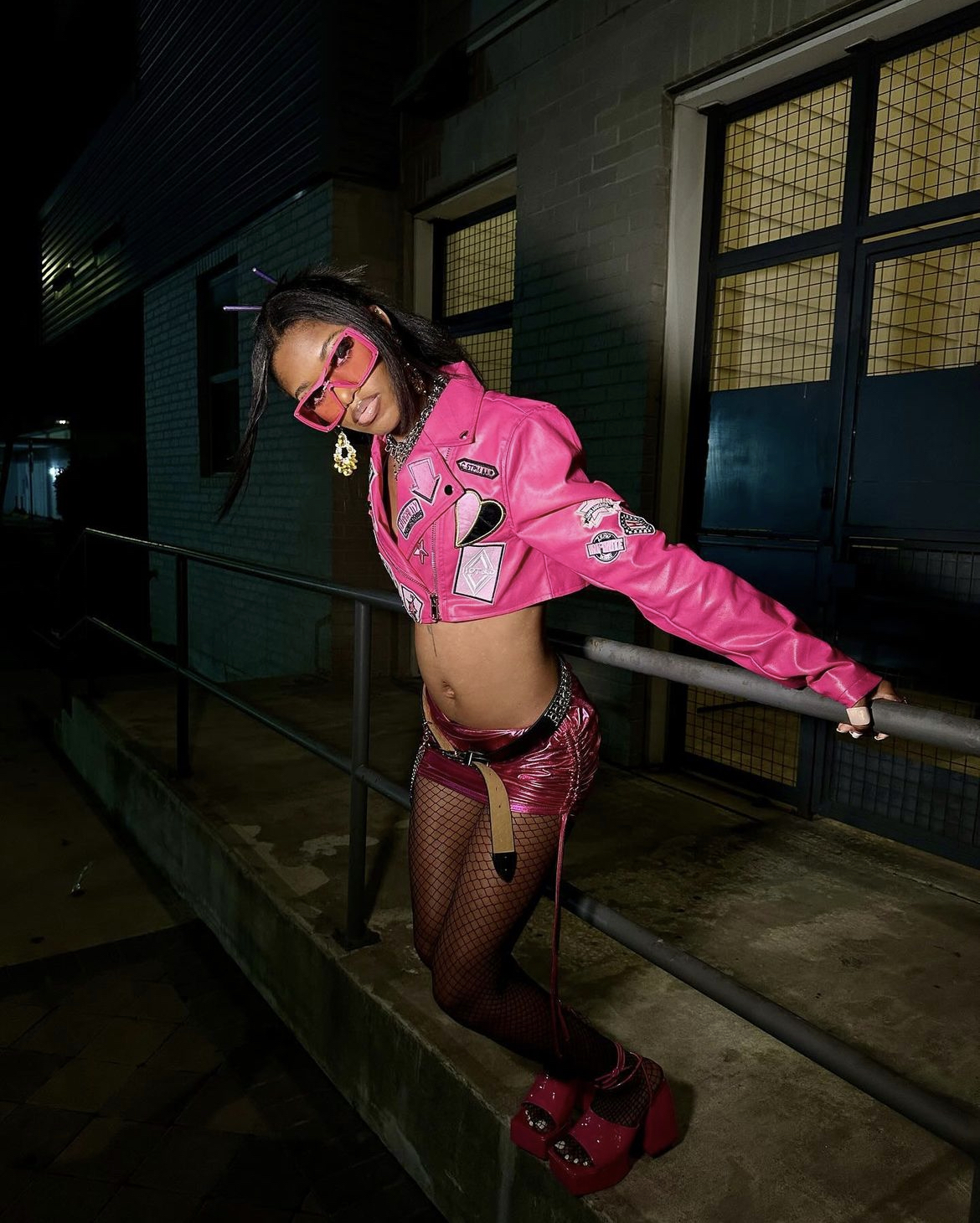 Pink hours, city lights.