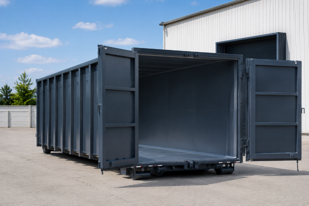Abrollcontainer mit Flügeltüren