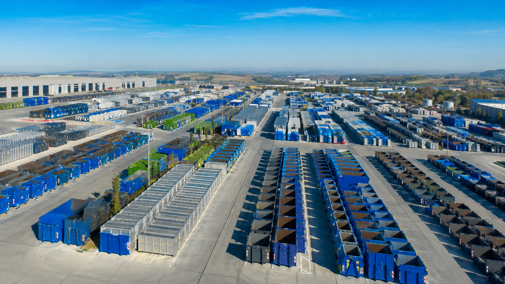 K1 Container – große Containeranlage Vogelperspektive