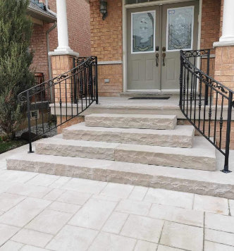 Stone entrance steps & landing