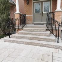Front entrance interlock & steps, interlocking & hardscaping by Michael Durham Landscaping (Durham Region, 2025)