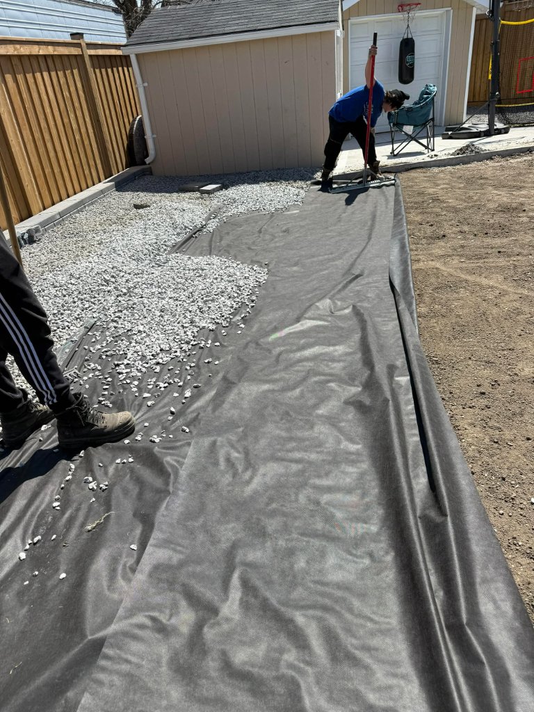 Fabric & stone installation