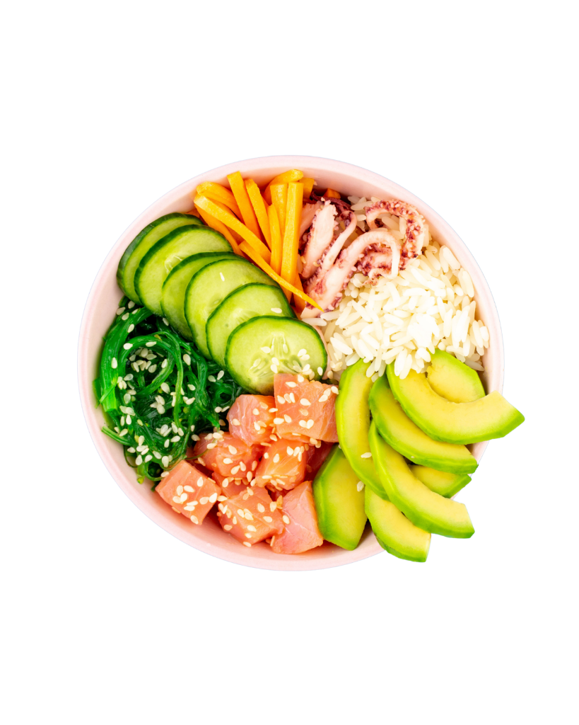 Illustrerad poke bowl – Ken Sushi specialitet