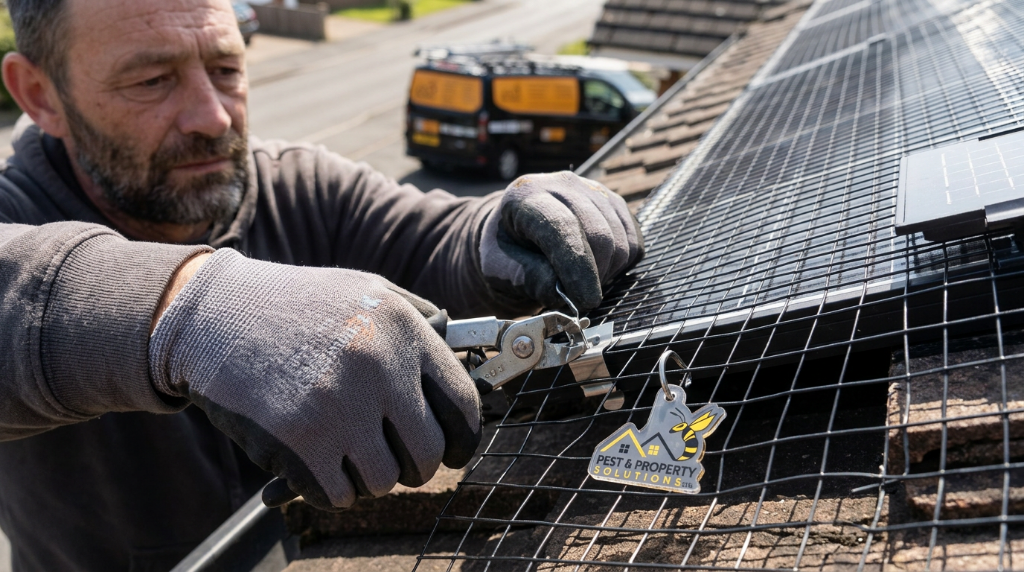 [Sion Jenkins carrying out an inspection, for example loft, drain or roof check]
