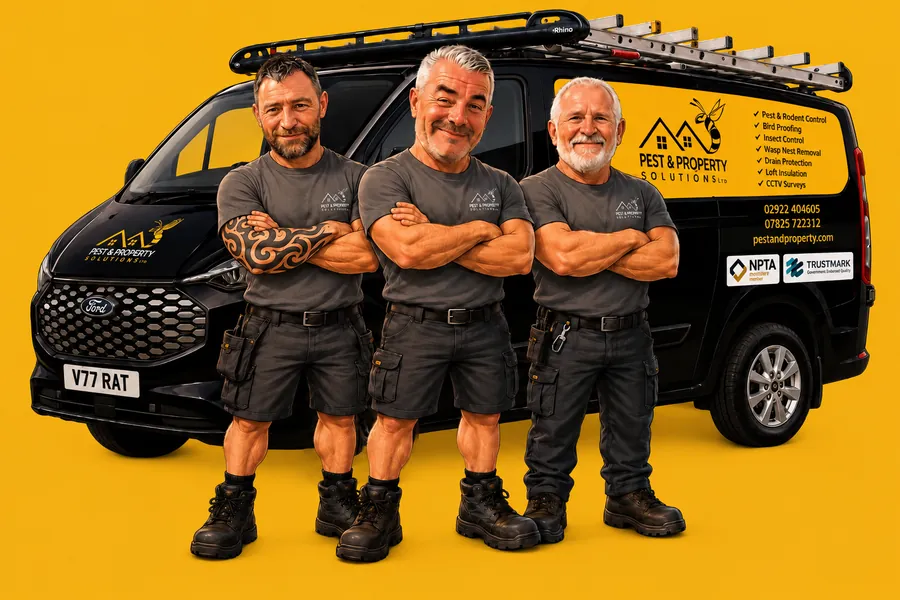 The Pest & Property Solutions team in front of the company van