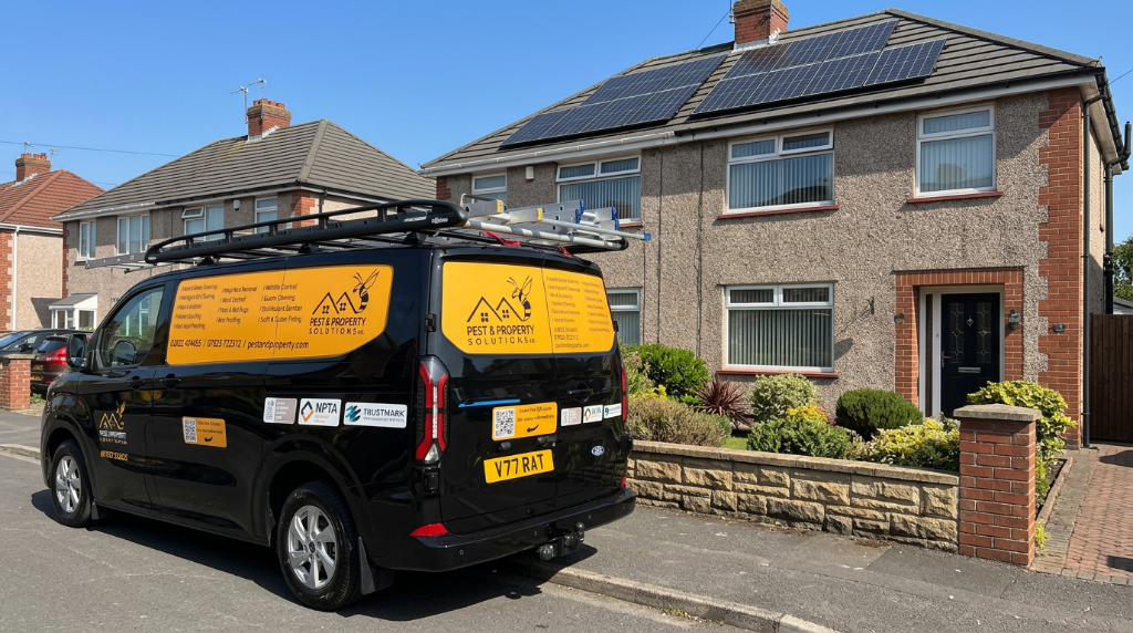 [Branded Pest & Property Solutions van or equipment in Cardiff]