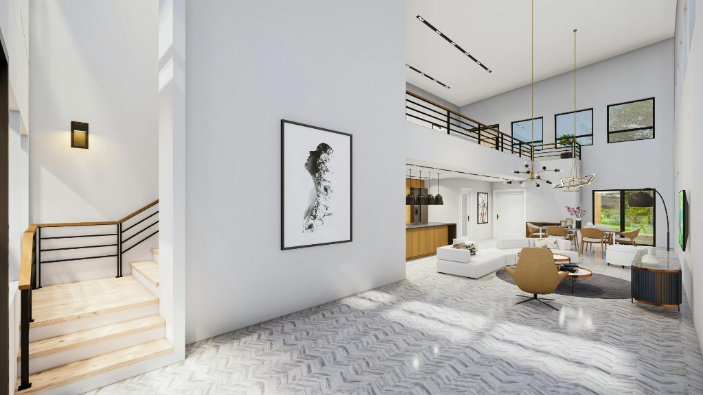 Family relaxing in their beautifully designed luxury home