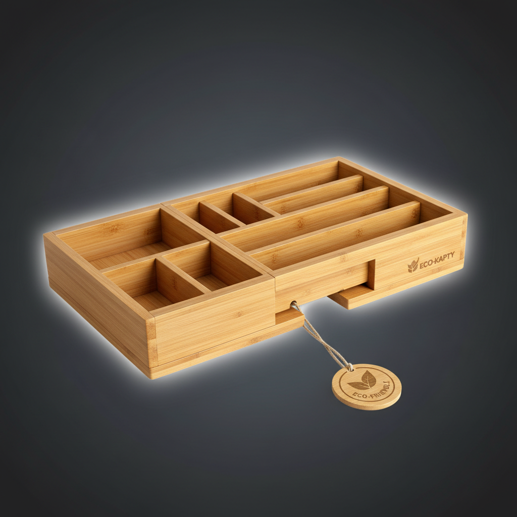 Bamboo Kitchen Organizer Deluxe