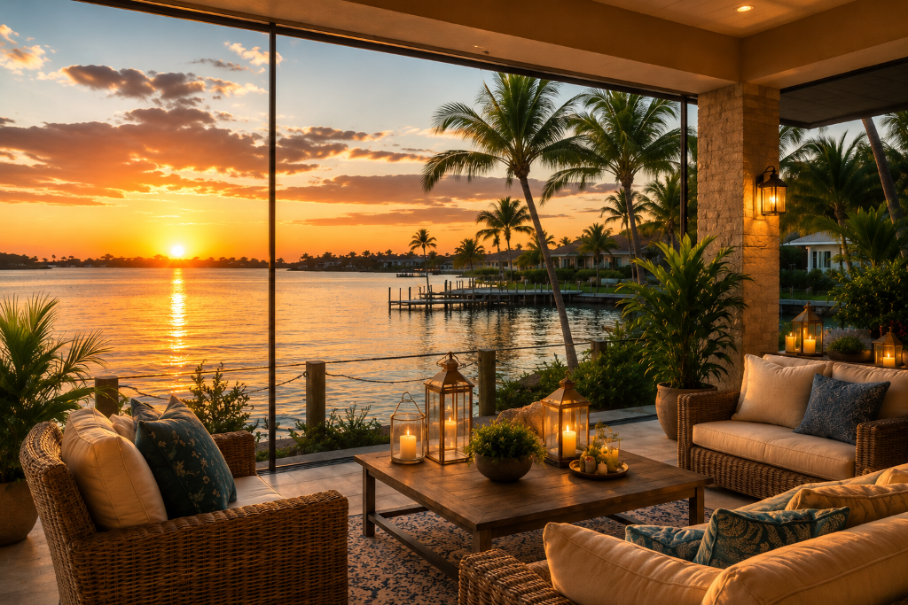 Sunset From Your Lanai — waterfront sunset view