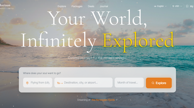 Travel Website / Infinite Horizon template preview