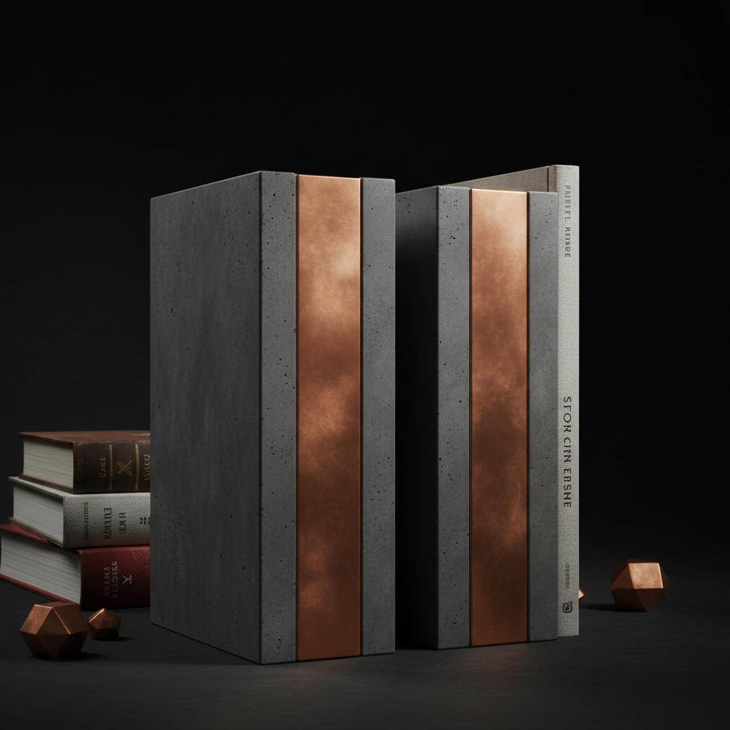 Modern Concrete Bookends