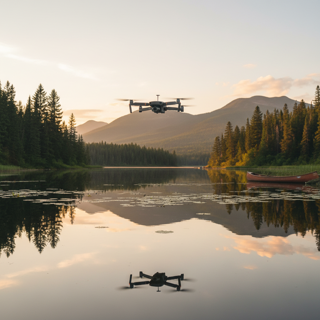 Aerial drone footage filming