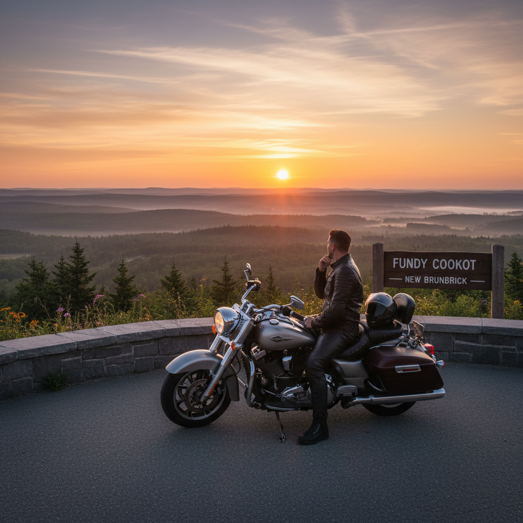 Motorcycle rider on open road