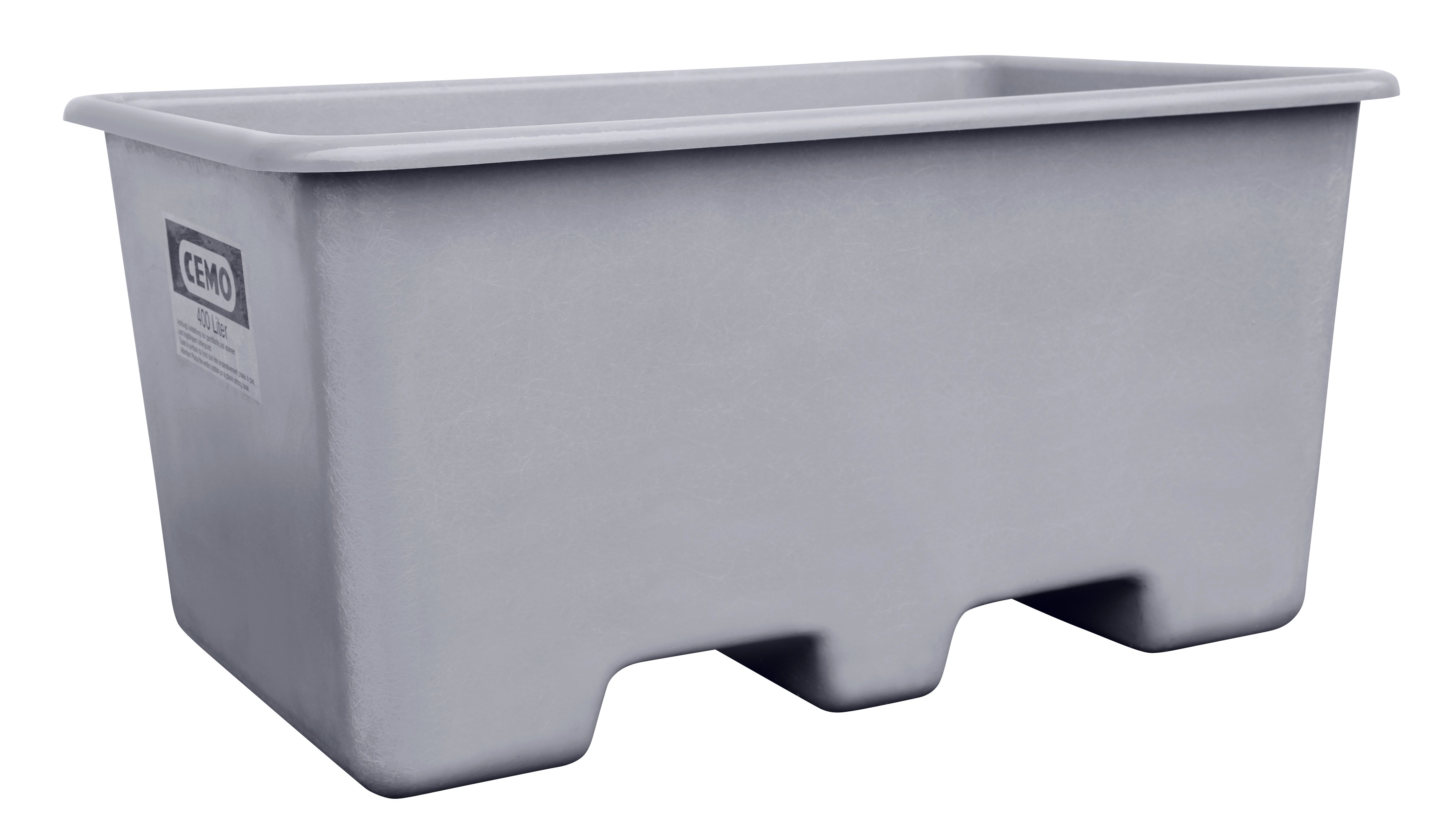 Underride rectangular container 400 l, grey