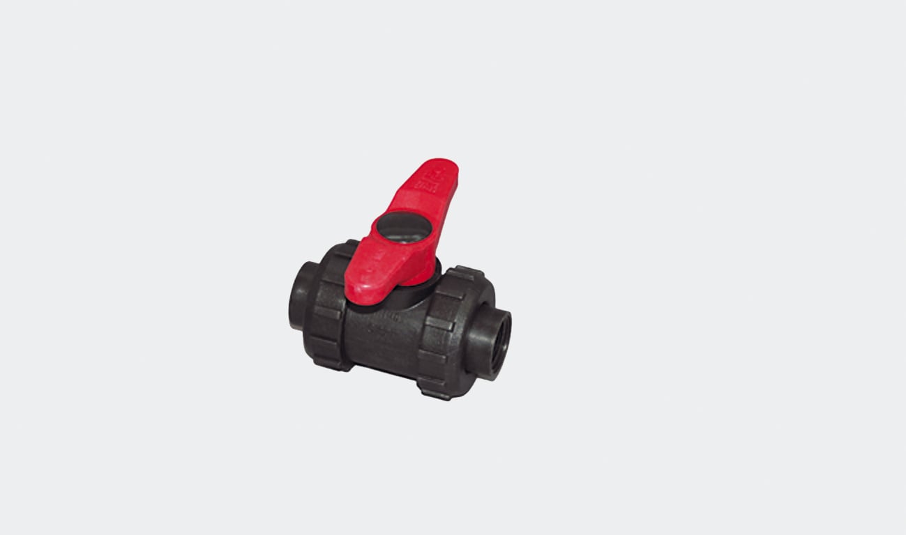 Plastic ball valve (PVC) 1 ½" with inside thread