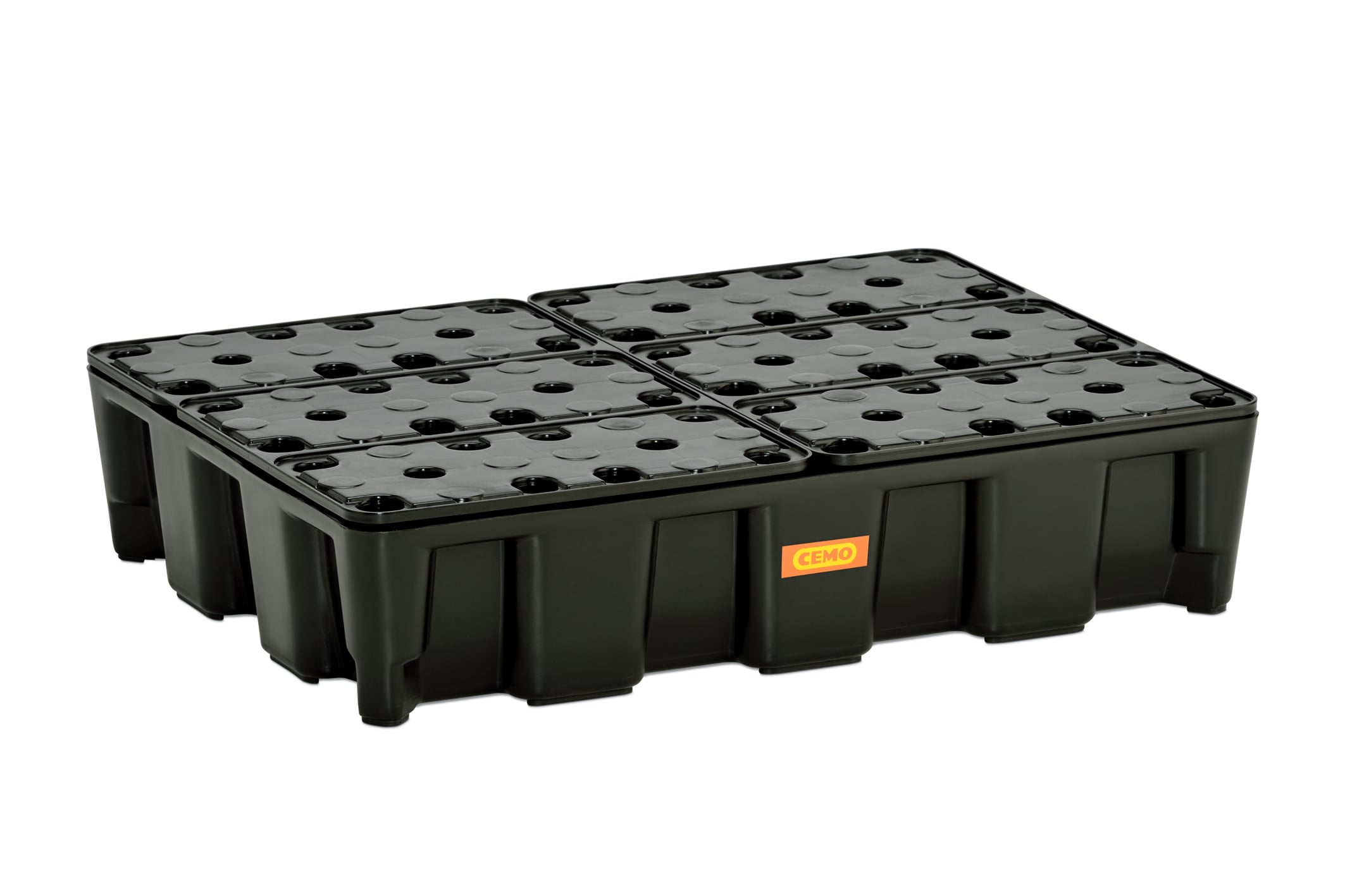 PE sump pallet 60 HD RG with PE grating 80 x 60 x 18 cm