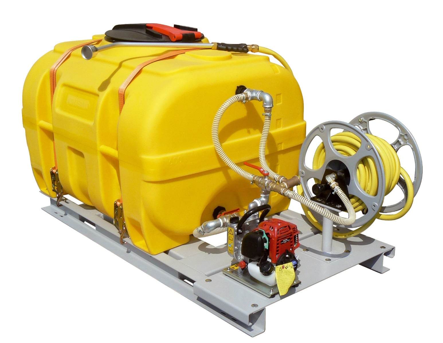 Mobile irrigation system BWS 130-PE, 600 L,with baffles, pivotable hose reel