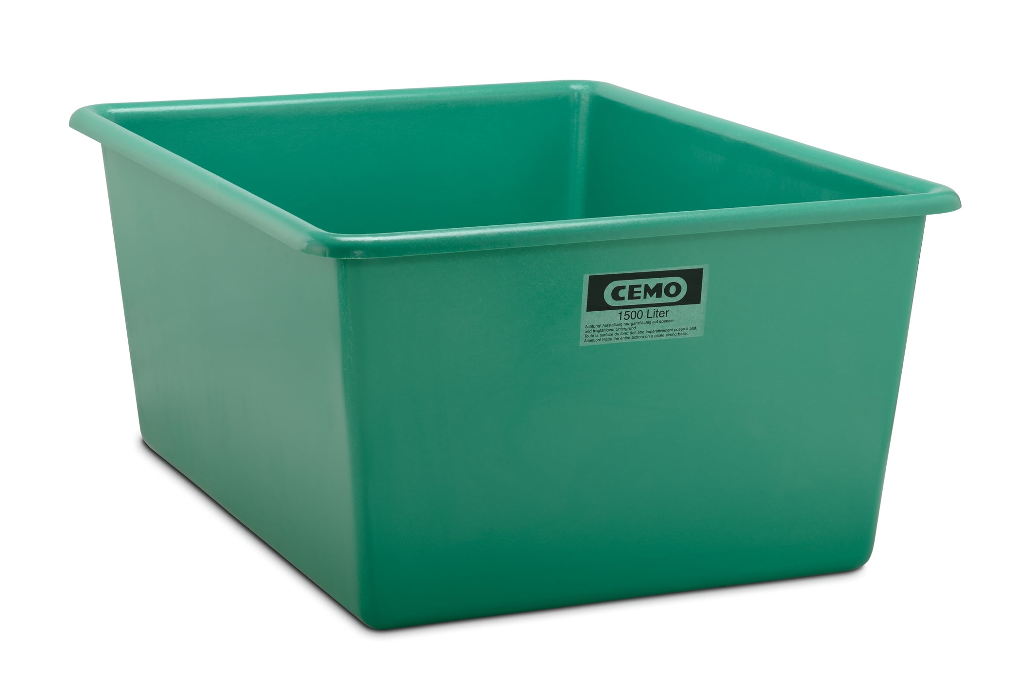 Rechthoekige container van 1500 liter, groen