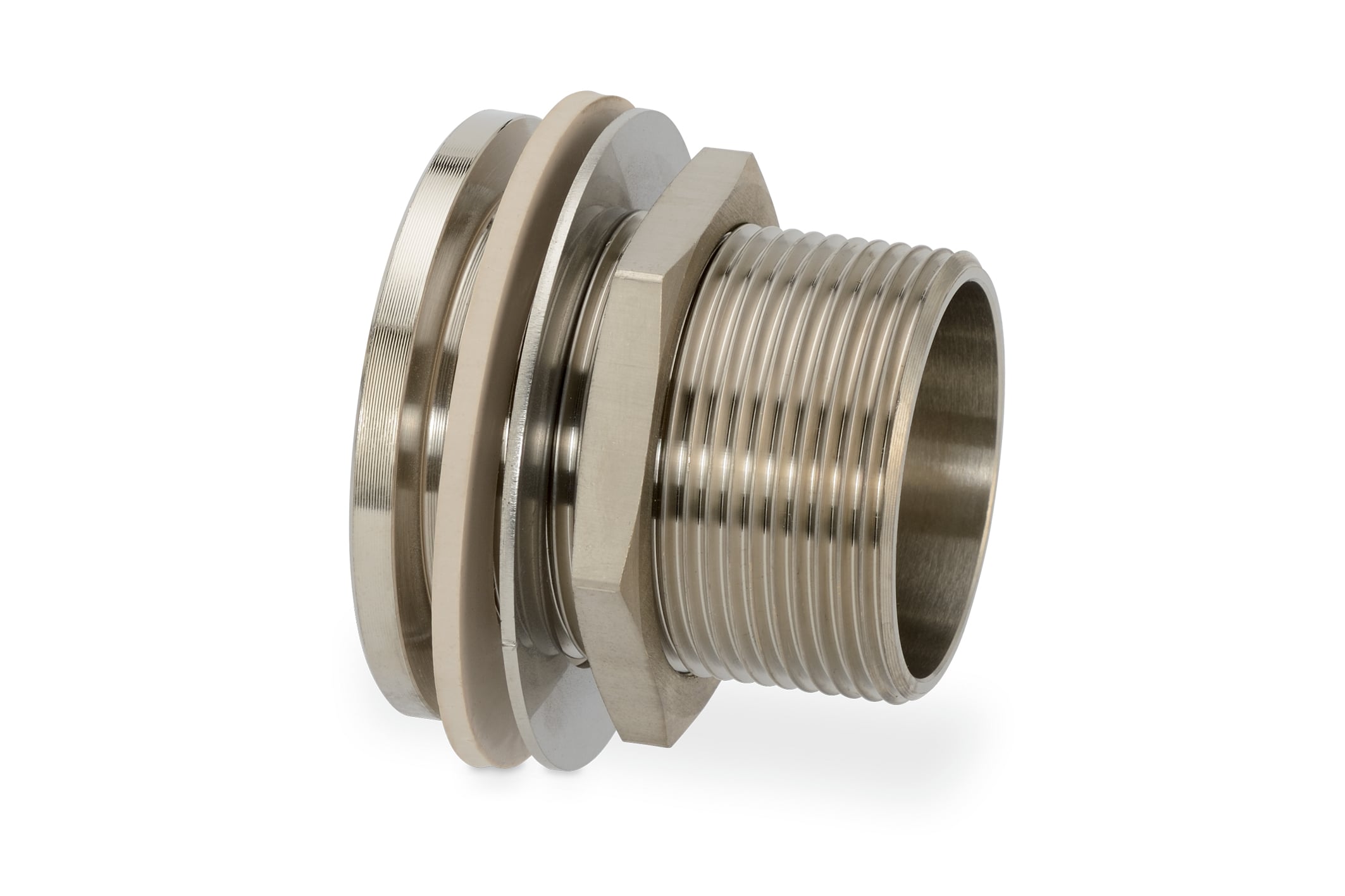 Screw in threaded connector 1 ½" nickel-plated