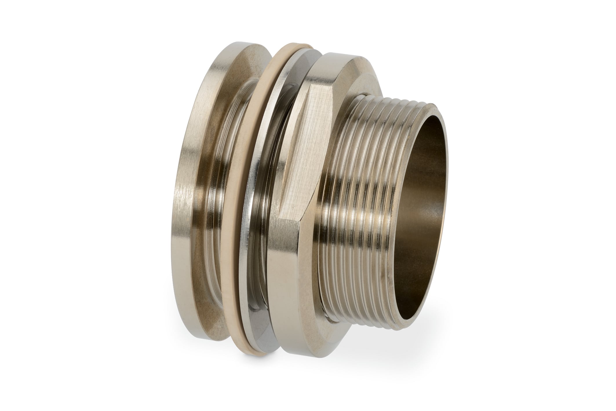Screw in threaded connector 2" nickel-plated