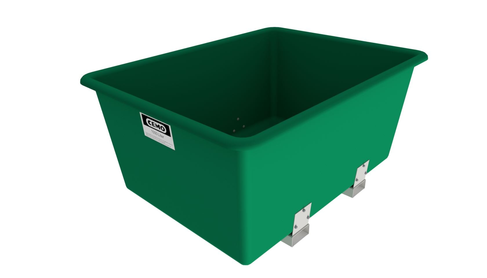 Rechthoekige container van 1500 liter, groen
