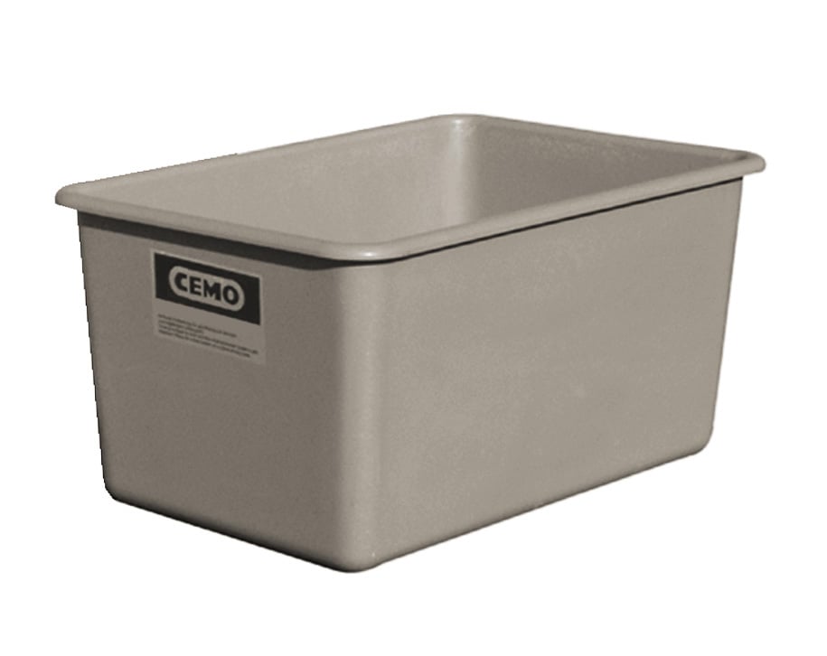 Rechthoekige container 500 l plat, grijs