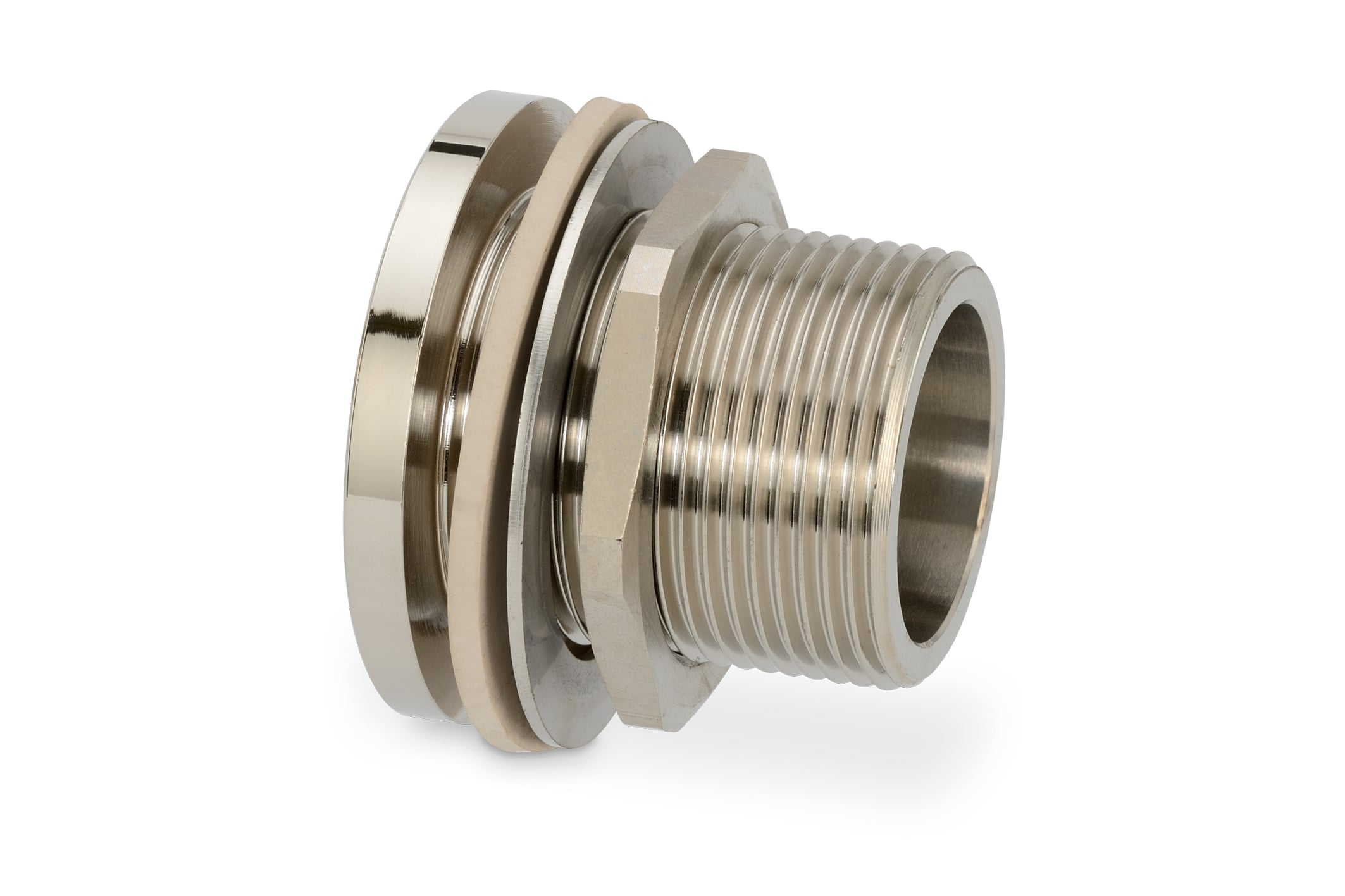 Screw in threaded connector 1" nickel-plated