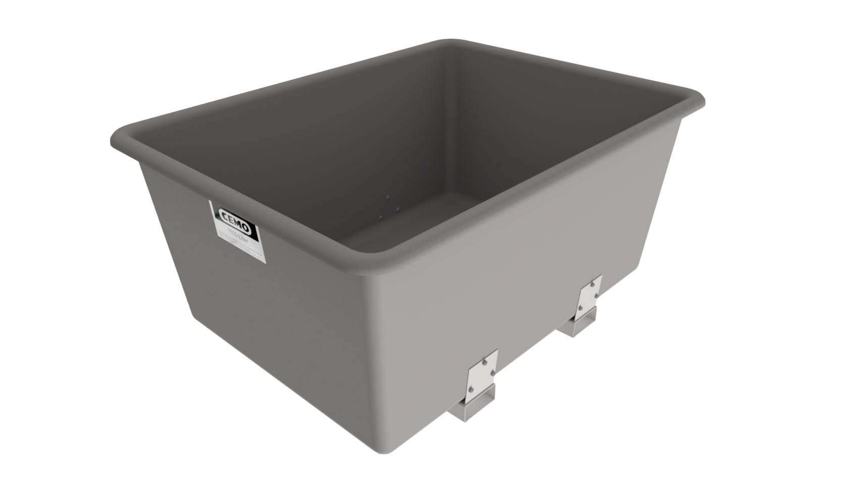 Rectangular containers 1500 l, grey, forklift pockets