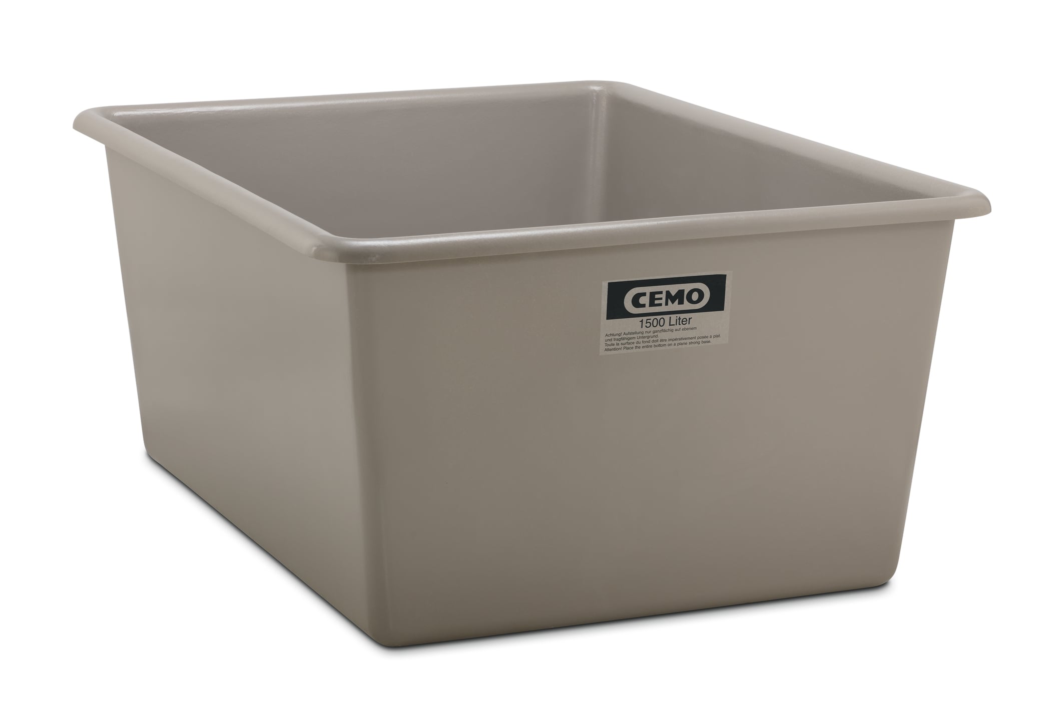 Rectangular container 1500L, grey