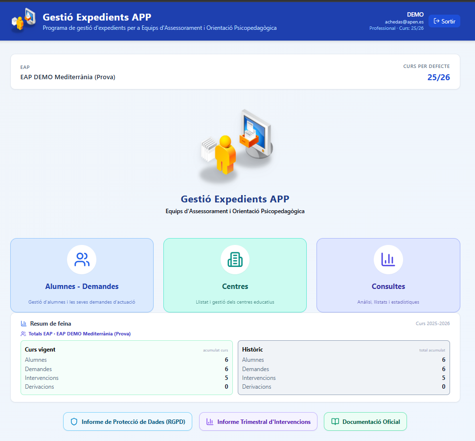 Descobreix com funciona Gestió Expedients APP