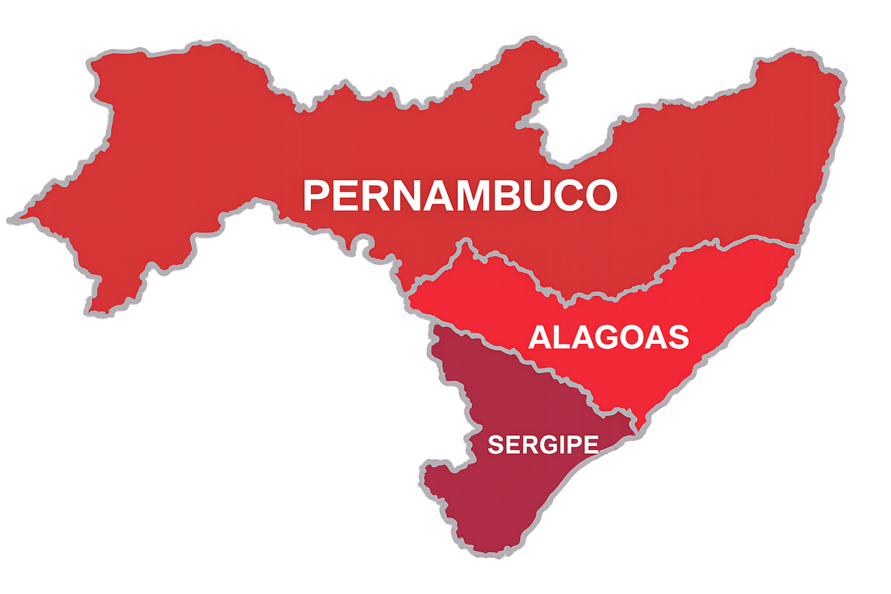 Mapa PE AL SE