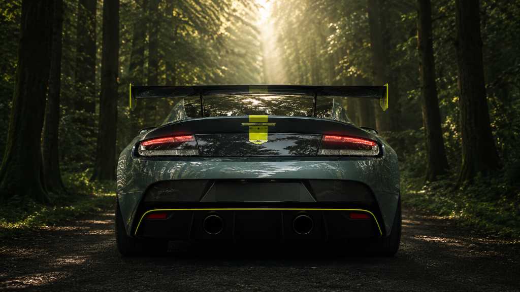 Aston Martin in forest
