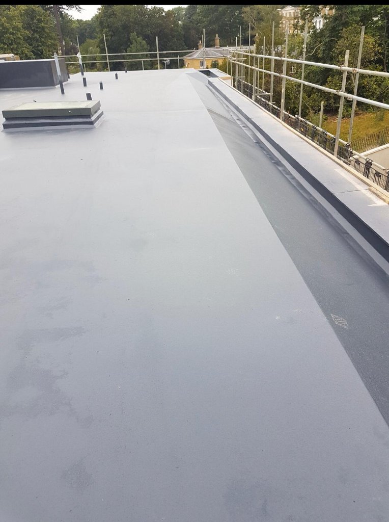Spray-applied polyurea membrane over prepared surface