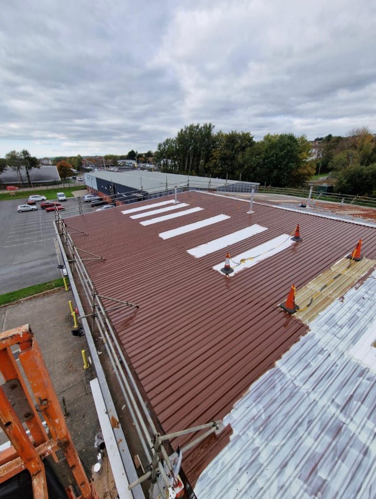 TopSpray35 protective coating applied to commercial metal cladding