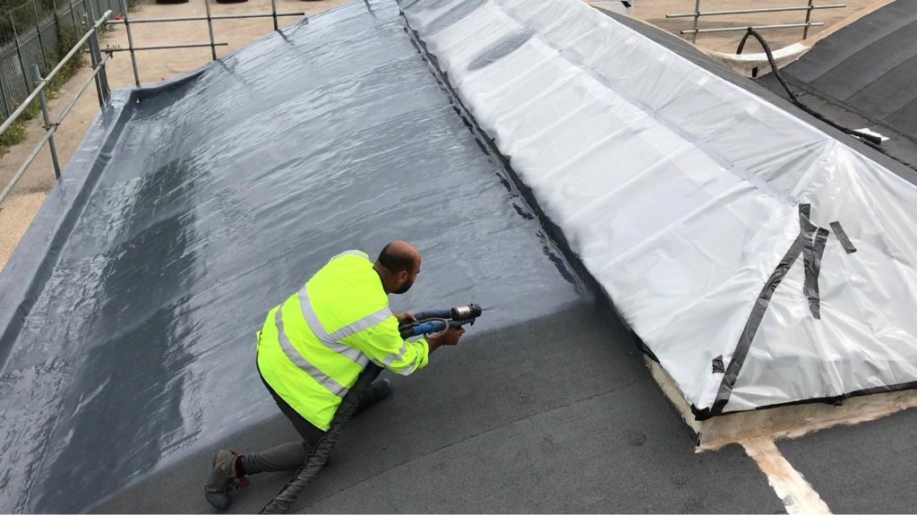 Rocathaan HotSpray interior lining — seamless polyurea protective membrane