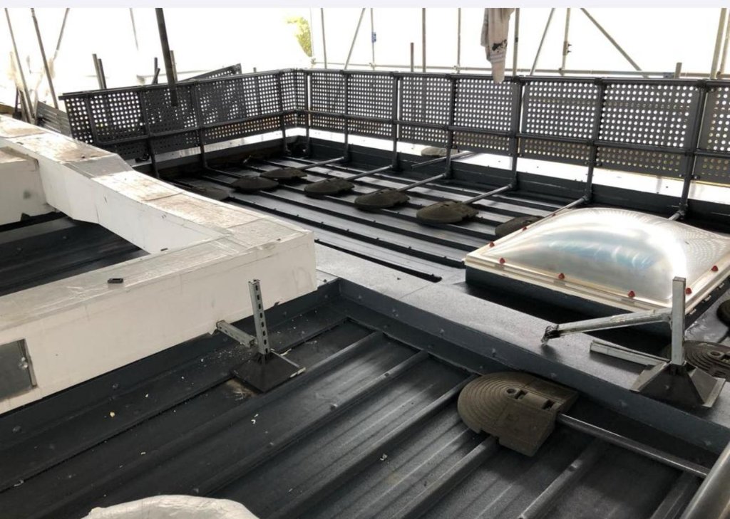 TopSpray35 roof with rooflights — cladding and roof coating system